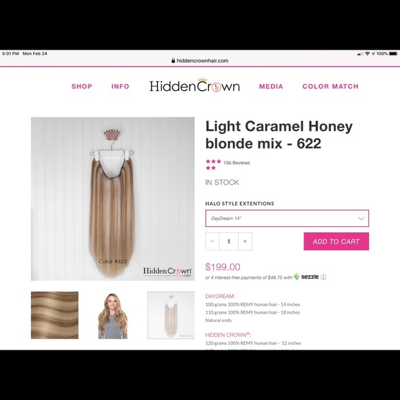 Human Hair 14” hair extensions - Picture 3 of 5